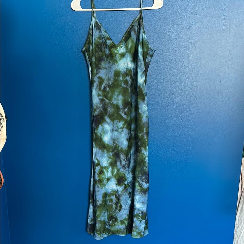 Wild Fable Blue and Green Tie-Dye Dress